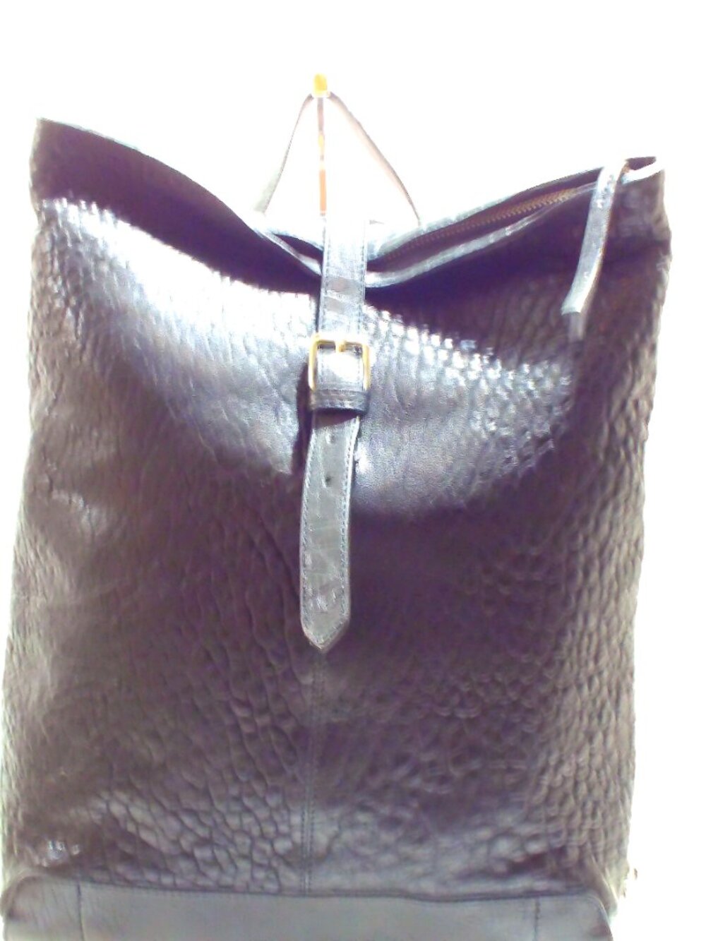 Maxon, Black Leather, soft Slouchy, made in Italy Backpack with Silver Hardware